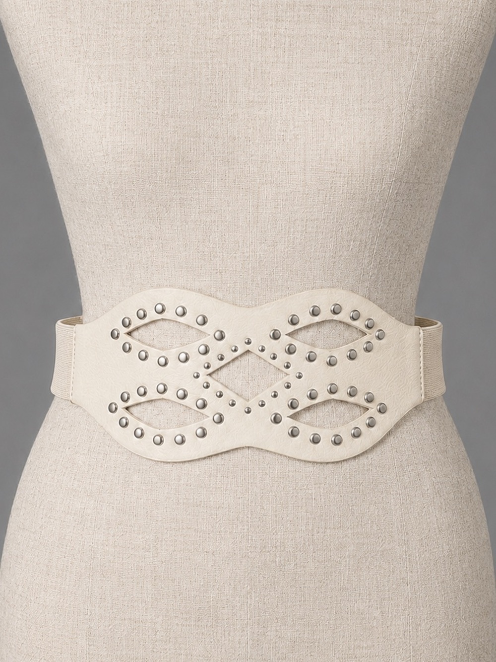 Ivory Silver Studded Bohemian Belt